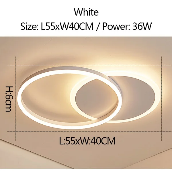 white 55xW40CM Коричневые/белые современные светодиодные потолочные лампы для гостиной спальни Plafon Inddor Домашнее освещение потолочный светильник Домашнее освещение светильники - Цвет корпуса: white 55xW40CM