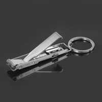 stainless steel ultra thin foldable hand toe nail clippers cutter with keychain cutter trimmer silver nail tool kit key ring