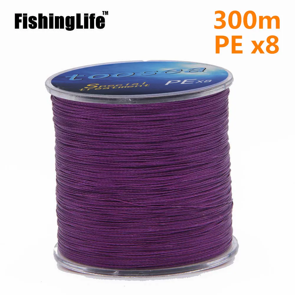 Рыболовная леска FishingLife 8 нитей 300 м сверхпрочная многонитевая пэ плетеная 20 анг.