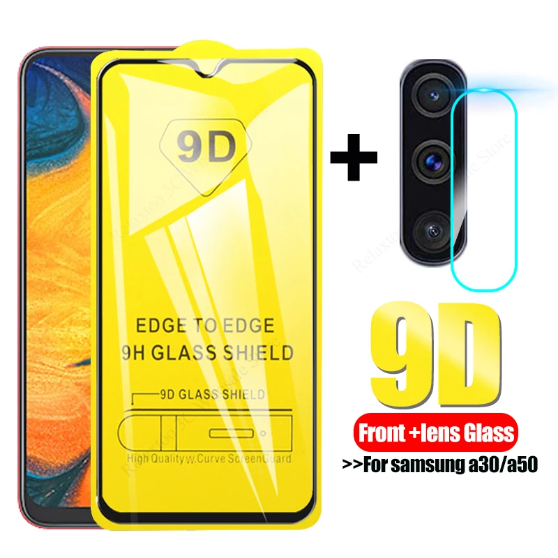 Защитное стекло для экрана и объектива камеры samsung galaxy a50 a30 a505F a305F 30a 50a | Мобильные