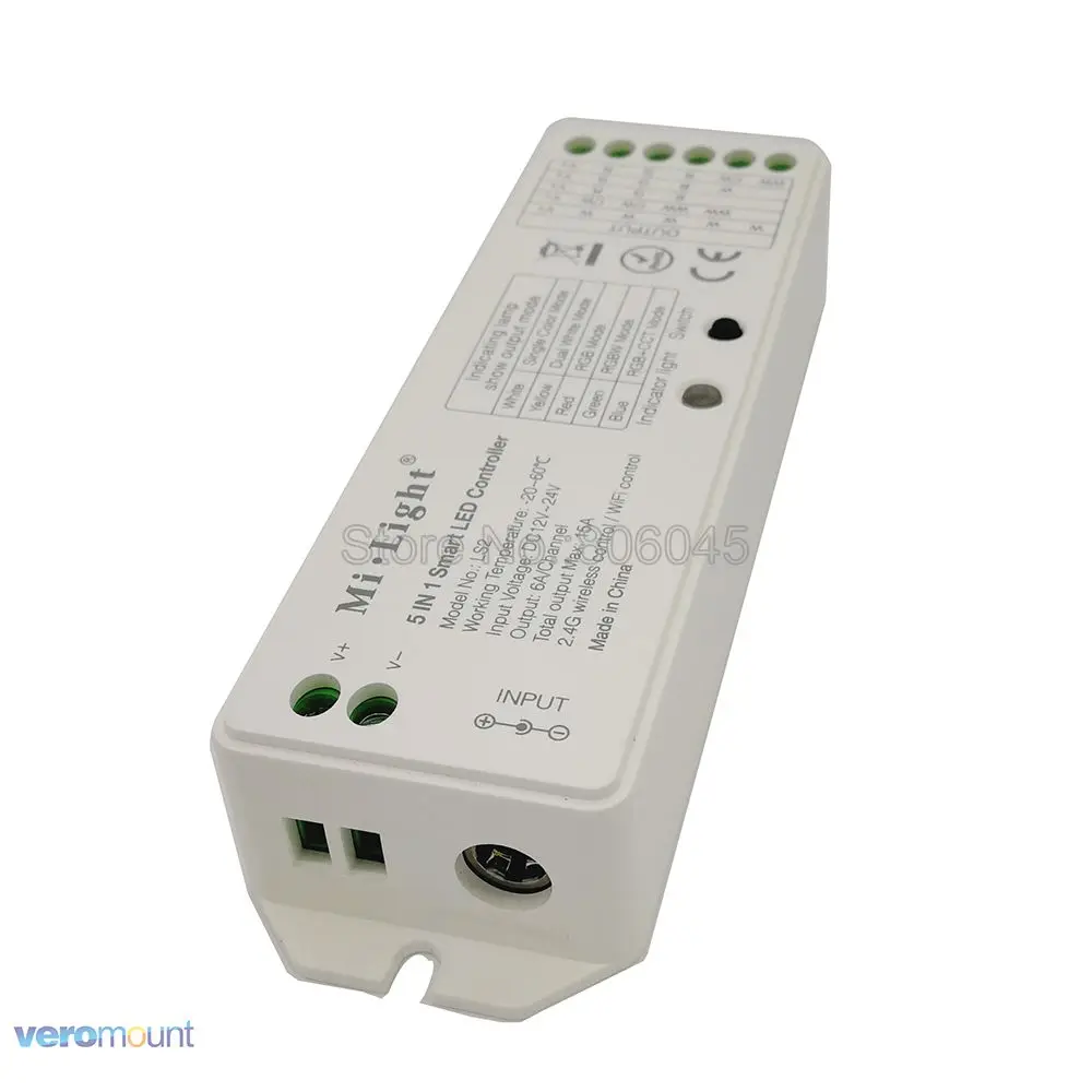MiBoxer LS2 2 4G Беспроводной Управление DC12V-24V 15A 5 в 1 Smart LED Для одного Цвет CCT RGB RGBW +