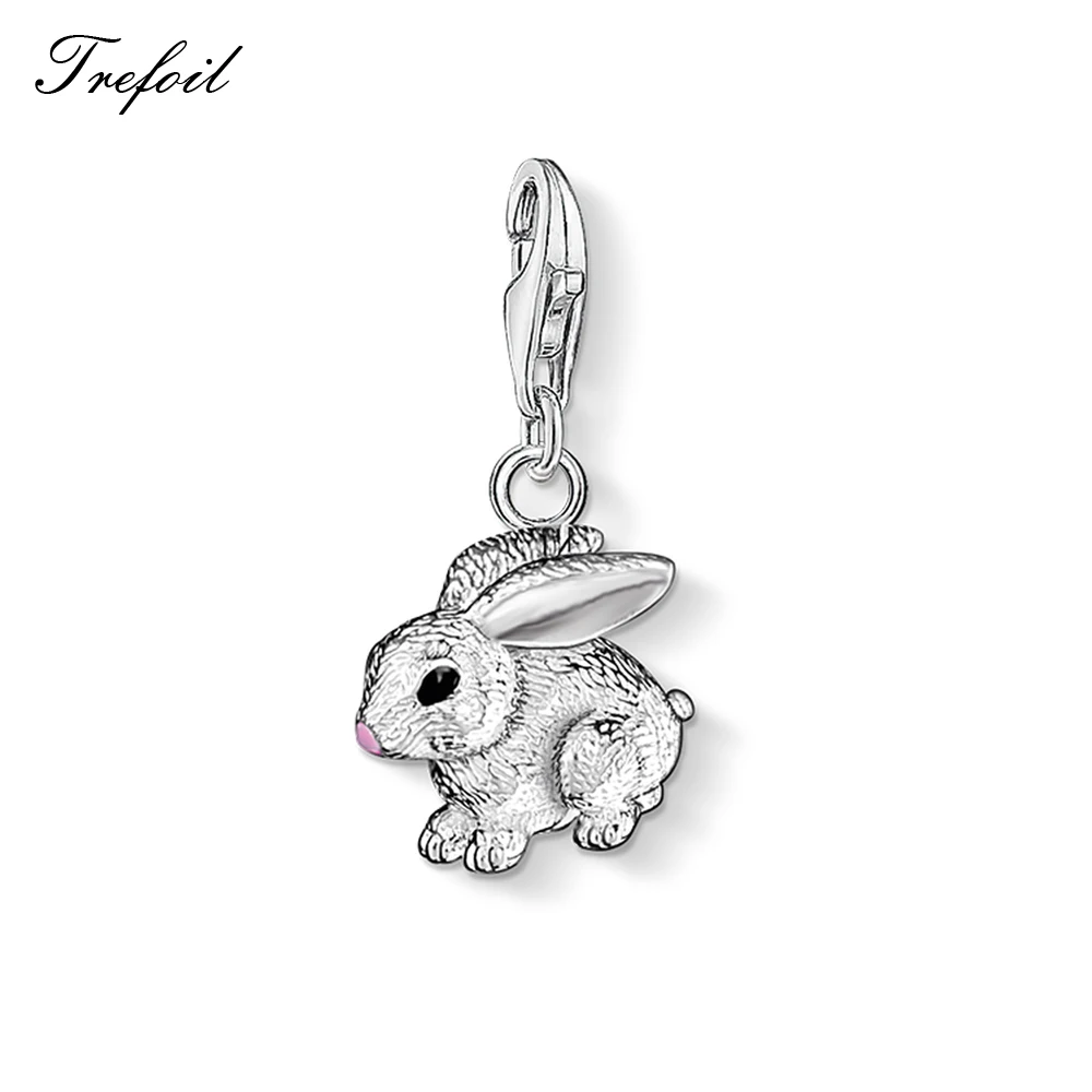 Rabbit Альпака ламы Подвески Кролик корова подвеска «Гусь», модные ювелирные изделия 925 пробы серебряный милый подарок для женщин девушек подходит браслет ожерелье - Окраска металла: Rabbit