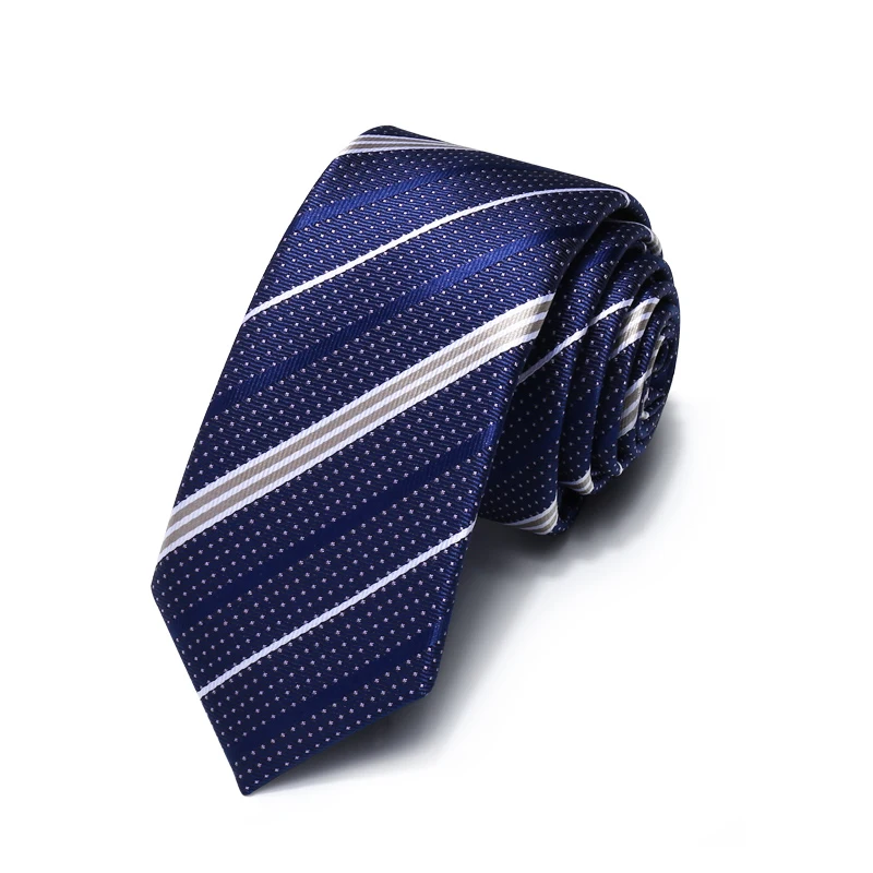 Роскошный деловой темно синий жаккардовый Плетеный полосатый галстук для мужчин