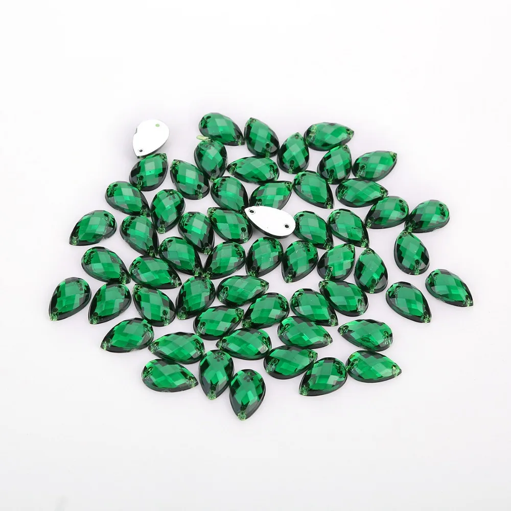 Tpsmc 8*13 мм/10*14 мм/13*18 мм/18*25 мм Пришивные разноцветные акриловые стразы в форме капли воды с плоской задней поверхностью, хрустальные бусины для платья своими руками