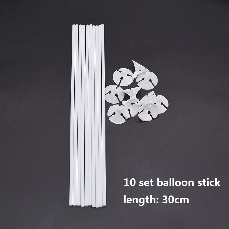 10pcs balloon stick 10 шт. 30 см латексный держатель для воздушных шаров лоток белая трубка из ПВХ держатель воздушных шаров для свадьбы День рождения DIY шарики для украшения Аксессуары - Цвет: 10pcs balloon stick