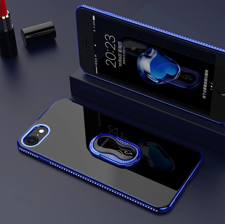 Роскошные Алмазный Обложка для iPhone 7 6 8 Plus Чехлы 2018 силиконовый чехол телефона X