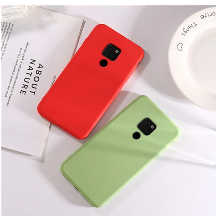 Mate 20 Silicone Liquid Cases For Huawei Pro Case Soft Candy Gel Rubber Full Protective Mate20 X |