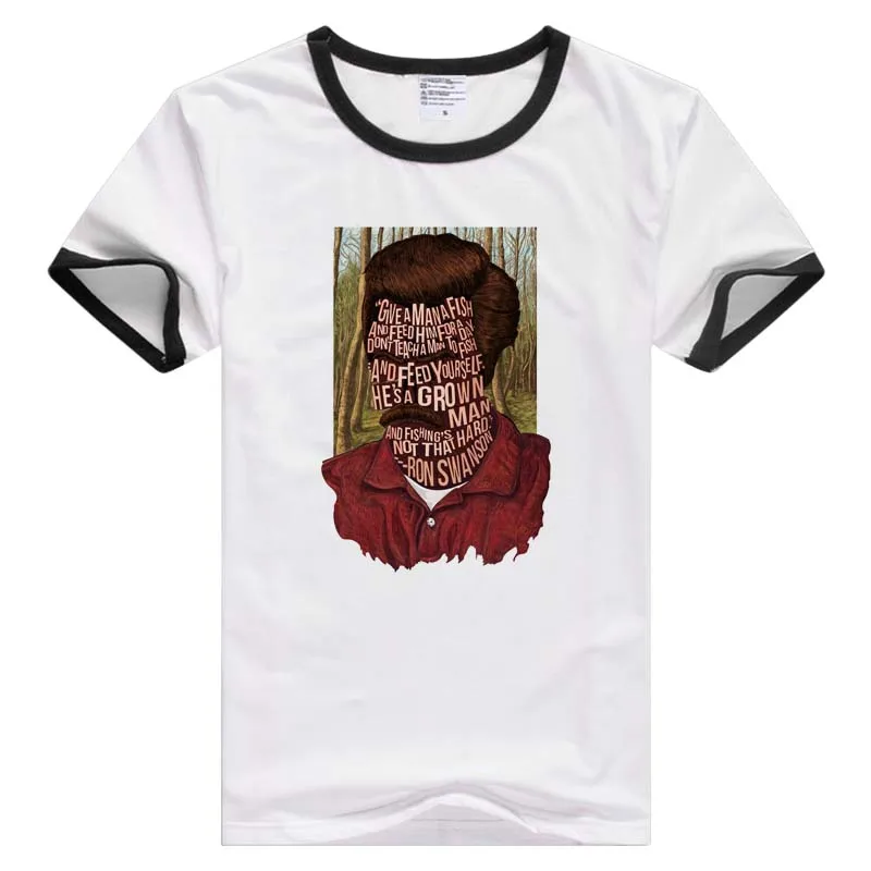 Мужская и женская футболка с коротким рукавом Ron Swanson удобные повседневные