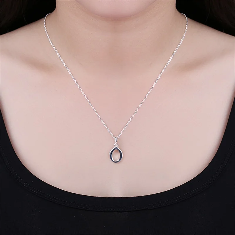 Monogram O Necklaces Pendants Letter Capital Arabic Alphabet Charm Choker Unisex Brass Silver Color Mujer Boho colar gargantilha | Украшения