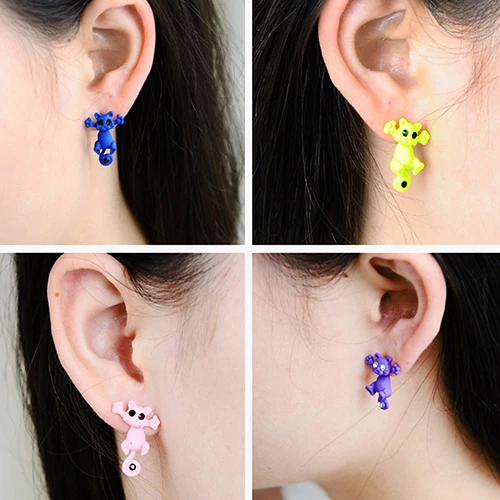 Женские серьги гвоздики в стиле панк с милым мультяшным котом|earrings jewelry|punk earringscat