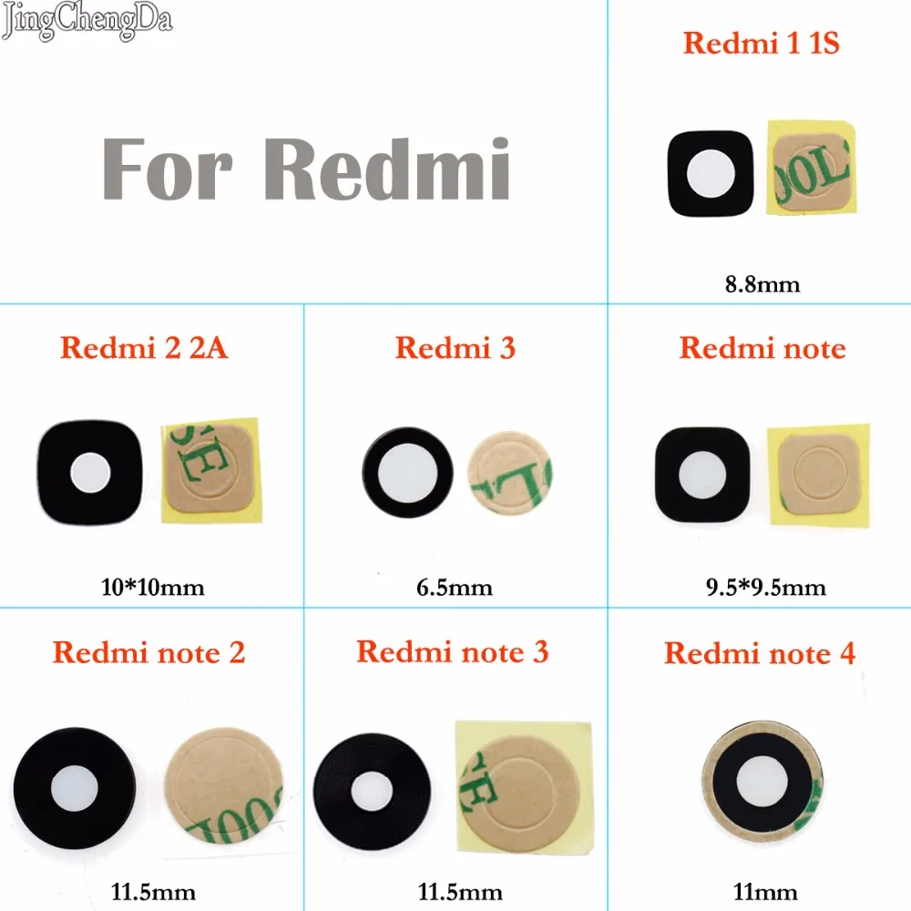 JCD Rear Camera Glass Lens With Sticker Glue ahesive For Xiaomi for Redmi Note 2 3 4 1 1S 2A | Мобильные телефоны и