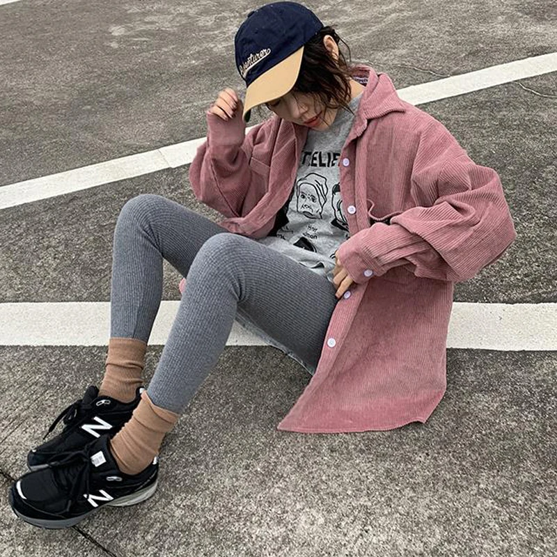 Куртка женская вельветовое пальто 2019 Женская короткая верхняя одежда Harajuku