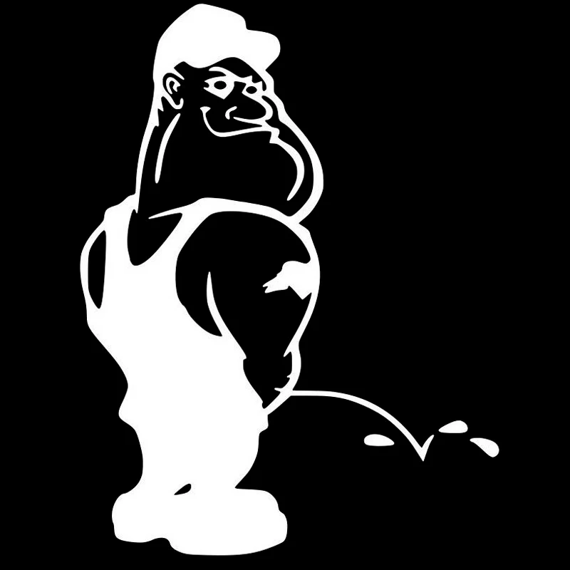 

11.7cm*15.5cm Cartoon Fun Peeing Boy Decal Car Window Stickers Black/Silver S6-3295