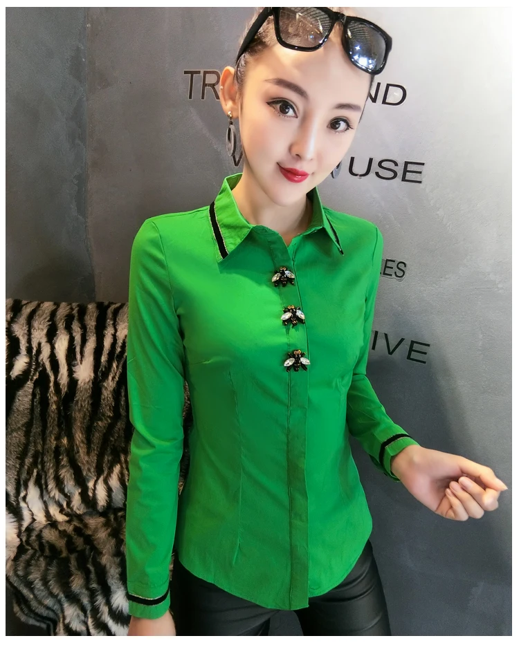 Dingaozlz Новинка весны женская одежда blusa feminina тонкий отложной воротник Корейский Леди Топы офис леди белая блузка рубашка