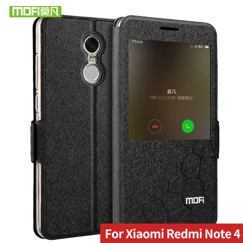 Xiaomi Redmi Note 4 Чехол 5.5 крышка кремния Флип кожаный Глобальный Версия Mofi Pro Armor