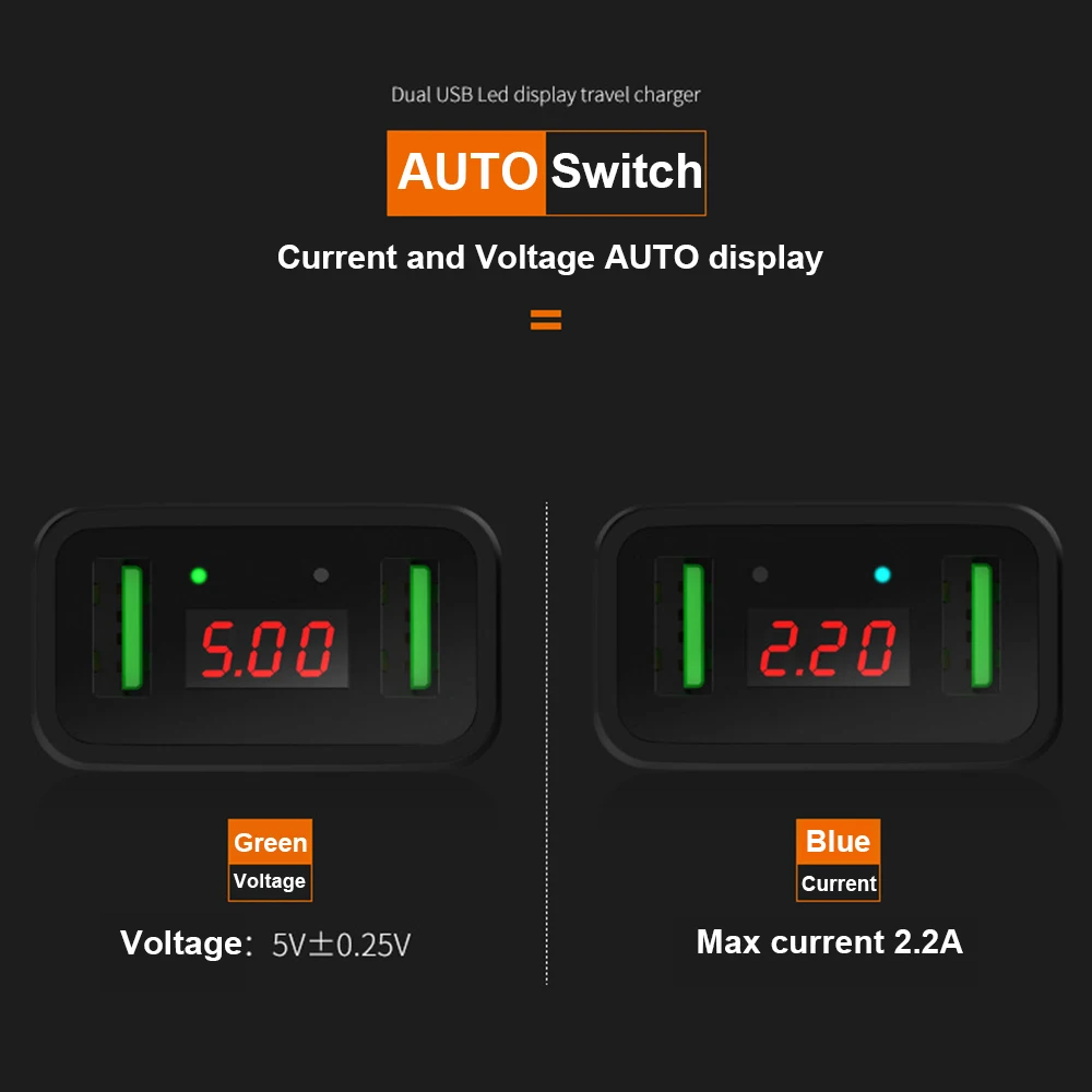 HOTNOW USB зарядное устройство смарт настенное адаптер со светодиодным дисплеем