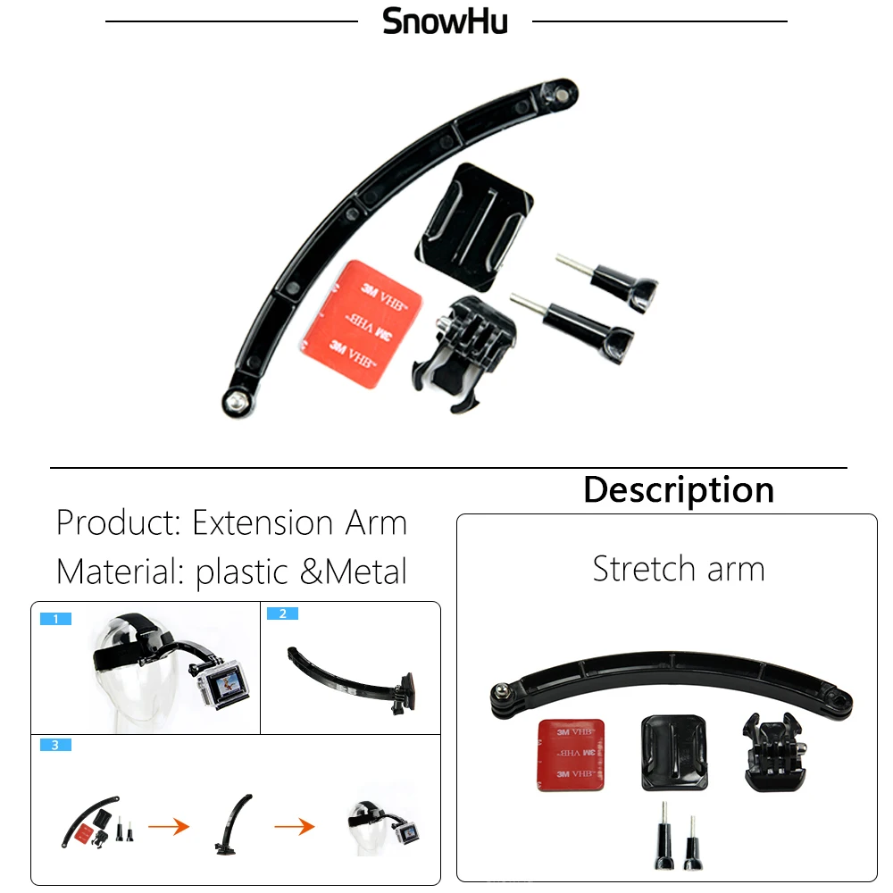 SnowHu новый шлем для фронтальной съемки + крепления винты клейкие накладки
