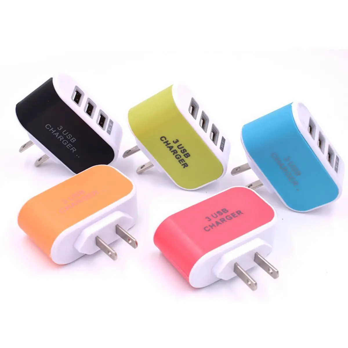 Luminous 3 Ports Europe EU US USA USB Charger 5V/3.1A Travel Wall Plug Power Adapter Outlet Socket For IPhone Samsung Huawei | Мобильные