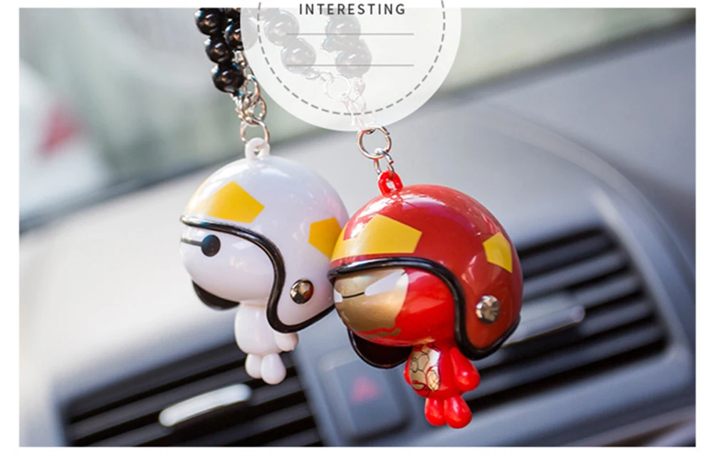 Автомобильные аксессуары Подвеска милый шлем мультфильм робот Baymax кукла украшения автомобилей зеркало заднего вида висячие украшения подарки