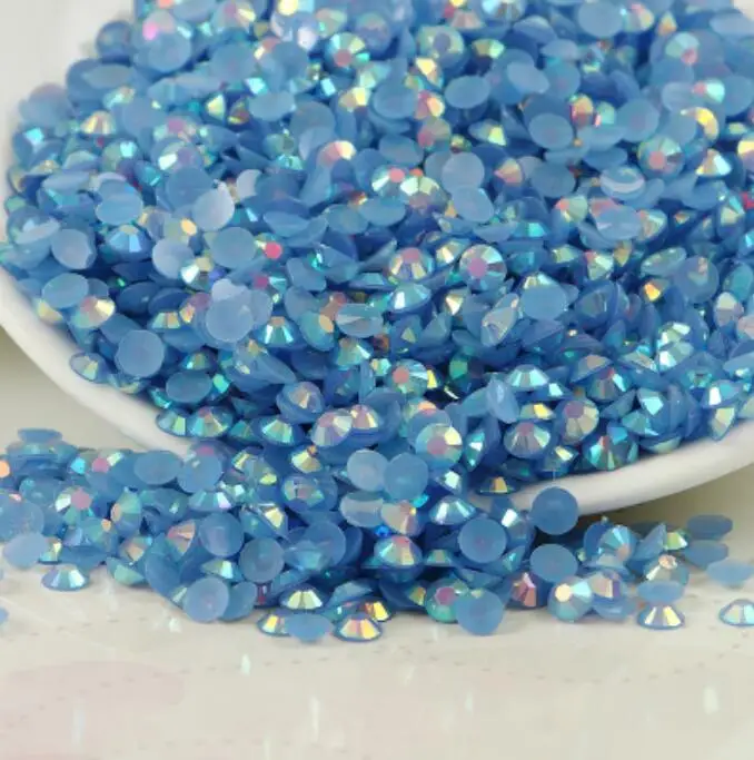 2 мм 3 4 5 6 Bling Lt Blue Jelly AB цветные стразы из смолы ручная работа плоская задняя часть