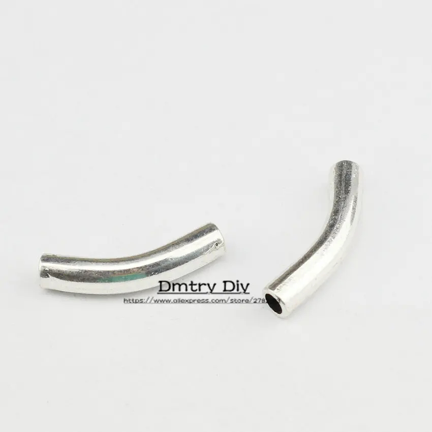 Dmtry 5pcs Hole Curved Tube Slider Spacers Jewelry Findings Charms Use With 4mm Round Leather DIY Bracelets &amp Bangles BB0004 - купить по