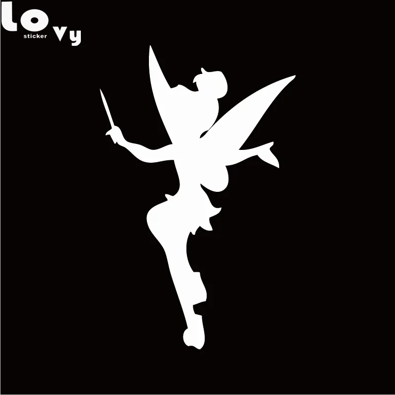 Tinkerbell Фея силуэт автомобиля Стикеры мультфильм фея Винил Автомобильный этикета