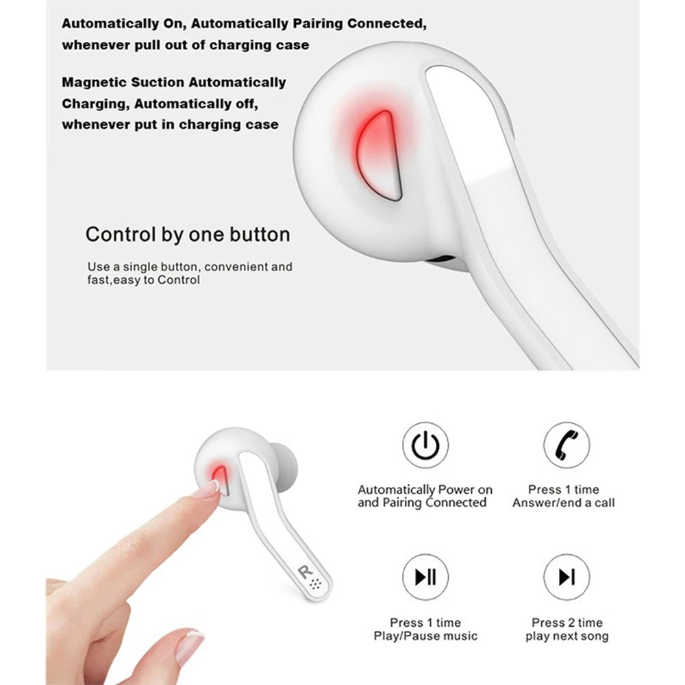 Bluetooth 5 0 настоящая беспроводная гарнитура TWS музыкальные наушники мини