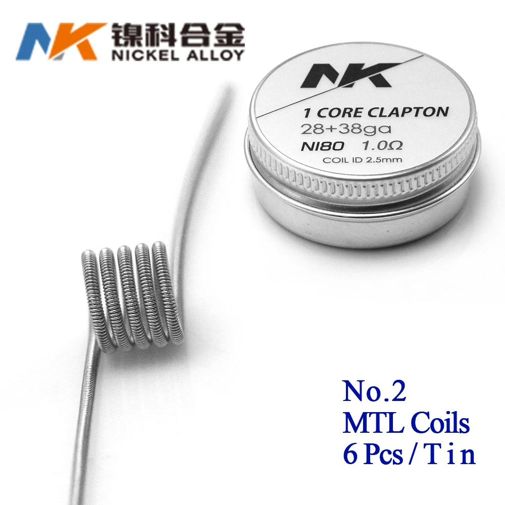 NK сверхтонкий MTL DIY Готовые катушки Ni80/A1/SS316L плавленый clapton для manta mtl RTA