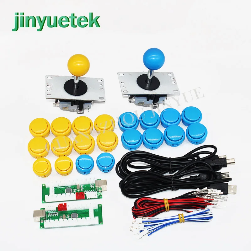 DIY аркадный комплект для 2 плееров USB к JAMMA джойстик кнопочный переключатель