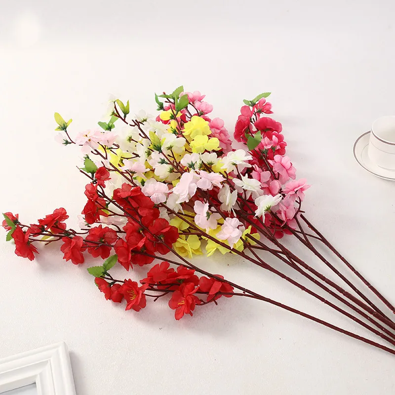 

Hot sale 10pcs artificial flower Pretty Silk Fake Flowers Plum Blossom Wedding Bouquet Party Decor Artificial Potted Fake Flower