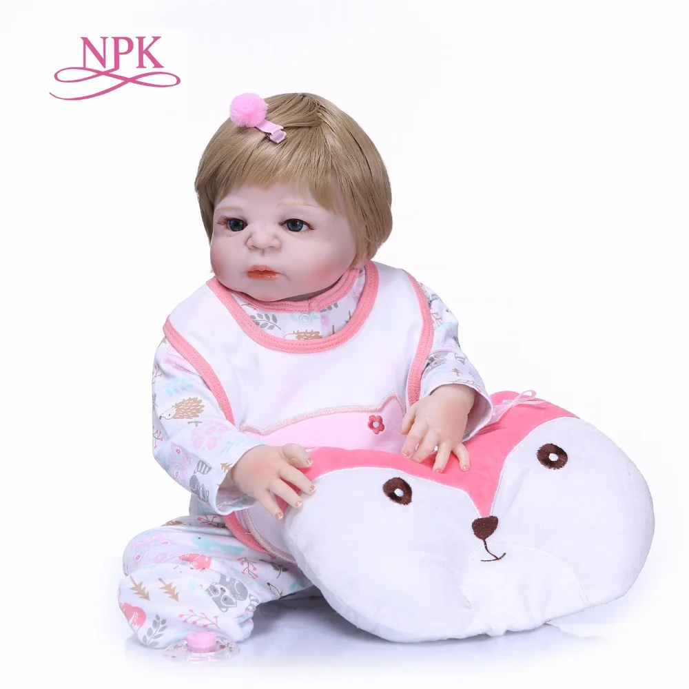 Полностью силиконовая кукла реборн NPK 55 см игрушка для девочек новорожденных