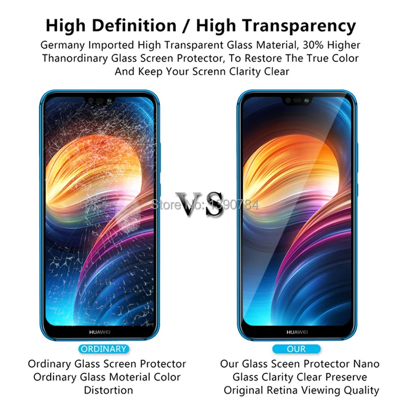 2 шт 2.5D полное покрытие закаленное стекло протектор экрана для huawei Nova 3E телефон