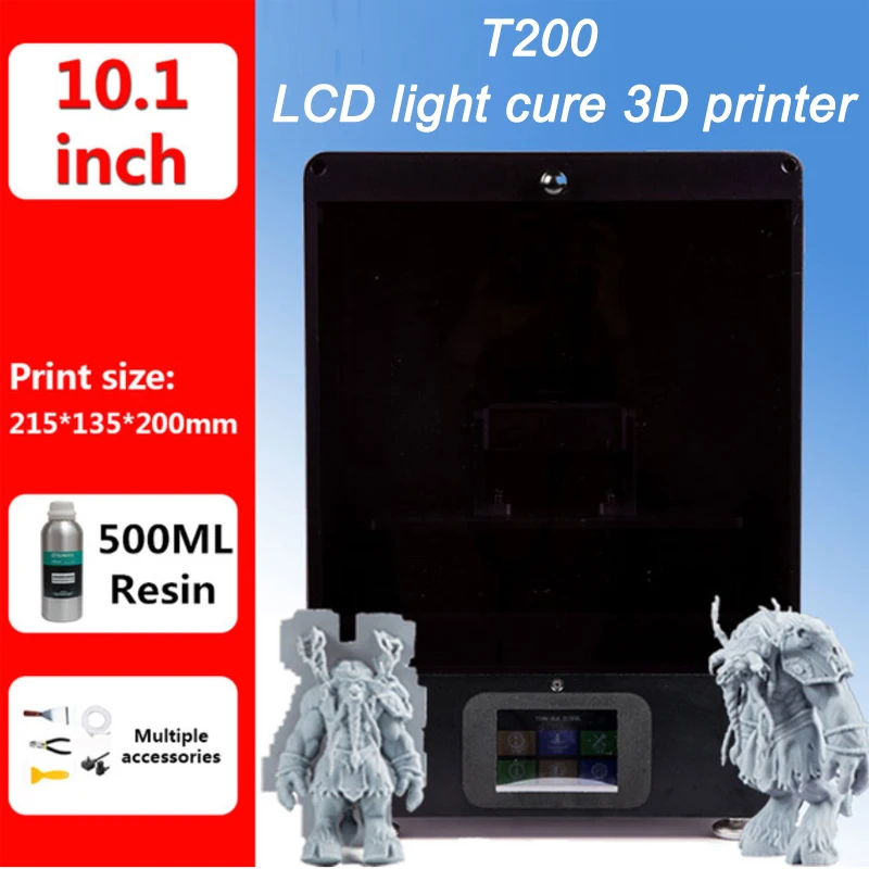 Tianfour Новый T200 SLA/DLP/LCD 3D принтер 215*135*200 мм высокая точность печати 2K diy Impresora 405nm UV