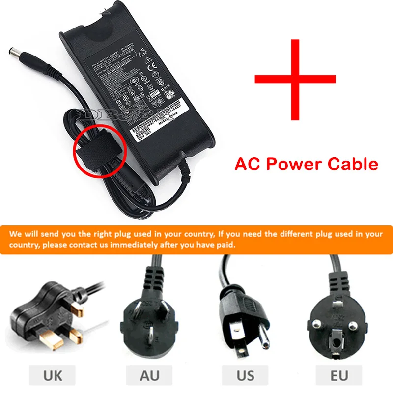 Красный 19,5 V 4.62A AC адаптер питания для Dell Latitude E6540 E7240 E7250 E7440 E7450 зарядное устройство для ноутбука - Цвет: Красный