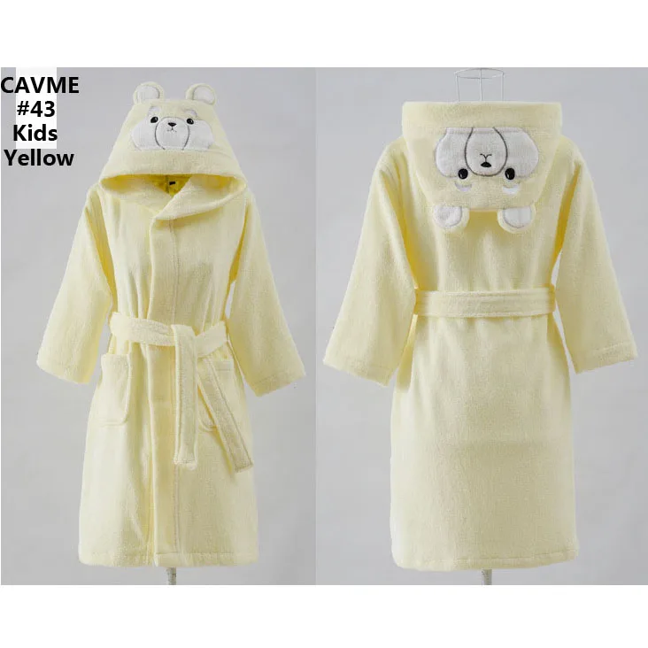 CAVME 43 Kids CAVME размера плюс махровый Халат с капюшоном для влюбленных, махровый халат, мужские длинные хлопковые халаты, домашний семейный халат, одежда для сна - Цвет: CAVME 43 Kids