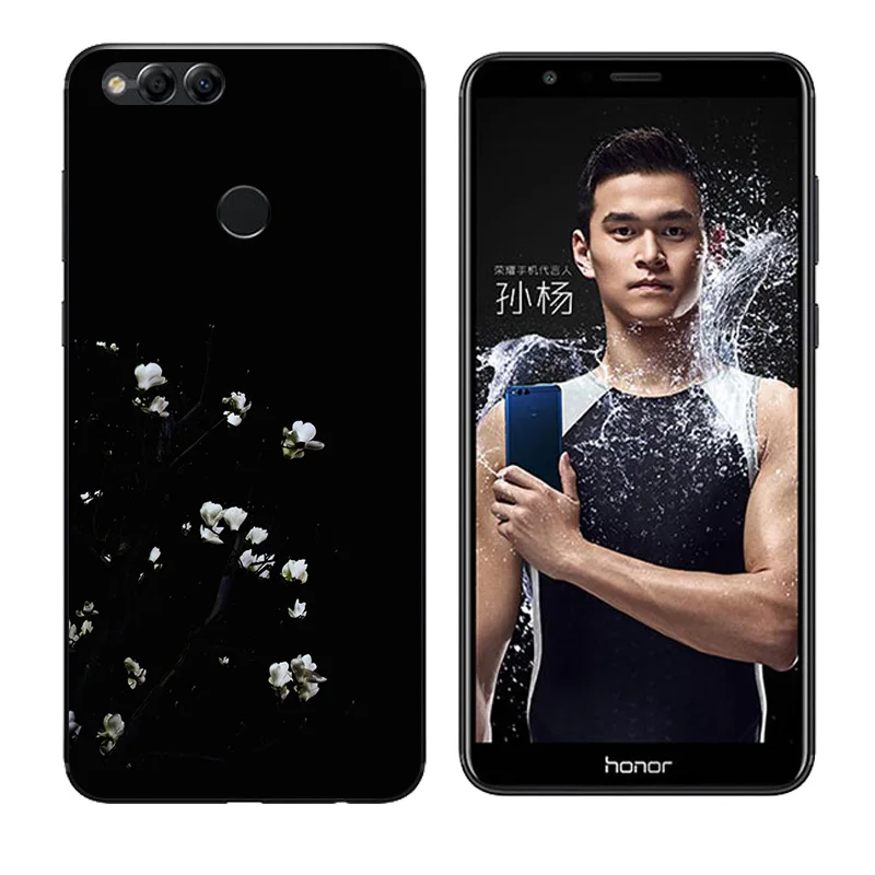 Clear TPU for Honor 7X Back Phone Cover Soft Silicone Huawei honor Const Printing Cases 5.93&quot Fundas |