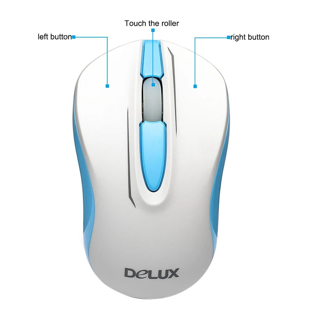 Вертикальная мышь Delux 2 4G Беспроводной Мышь usb приемник оптический офис Mause