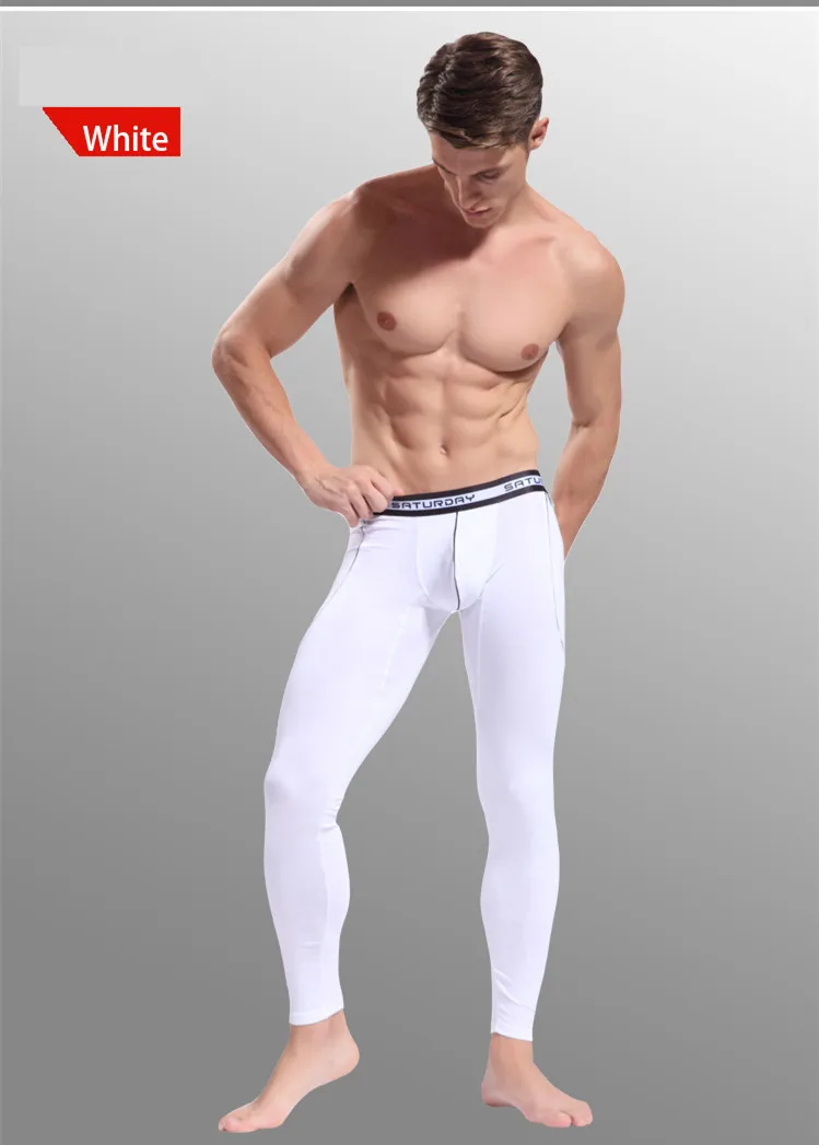 Мужское нижнее белье Will WJ бамбуковое волокно кальсоны Леггинсы Брюки Nine 3004CKU - Цвет: Белый