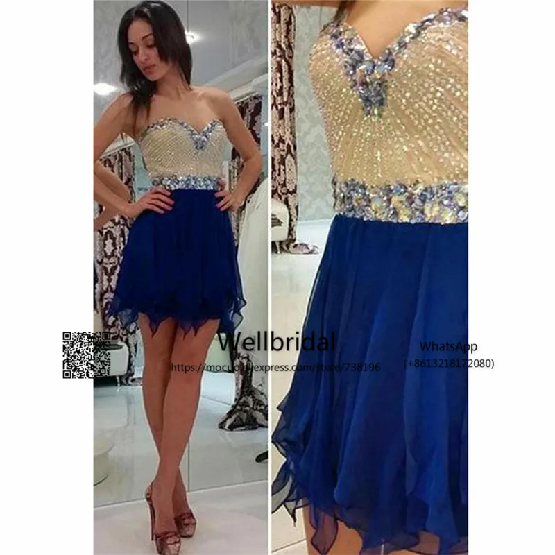 2017 новое модное короткое выпускное платье с бисером и кристаллами милое 15 для