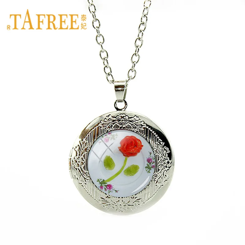 TAFREE 2018 новое ожерелье с цветком розы кулон ювелирные изделия стеклянный купол