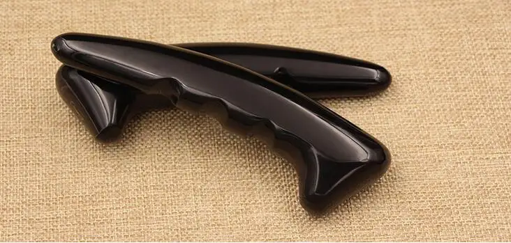 Массажная пластина для ног, ручка Gua Sha, натуральный буйвол, рога, акупунктурный массажер, инструмент для красоты глаз, здоровье