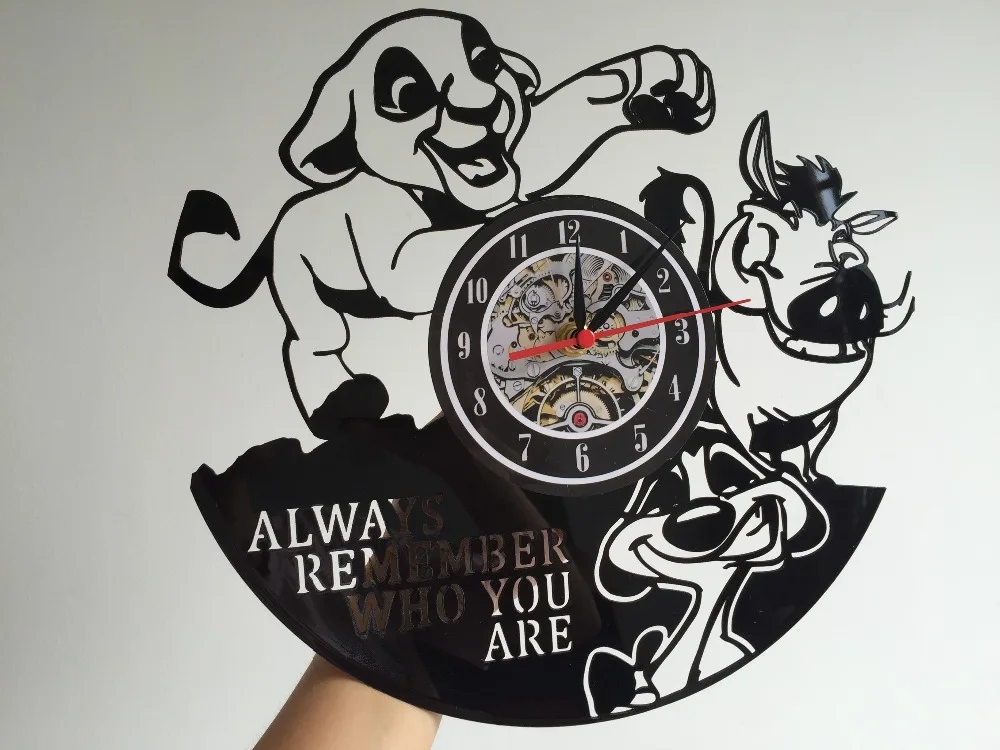 часы на стену Большие настенные Король Лев Симба Виниловая пластинка обои saati Reloj