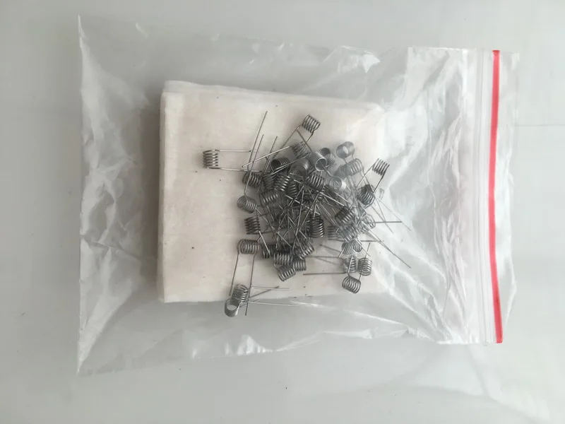 leiqidudu 100pcs Premade heating RDA coil wire with 5pc Janpanese cotton wick e cigarette rda RBA atomizer Kanth A1 | Электроника