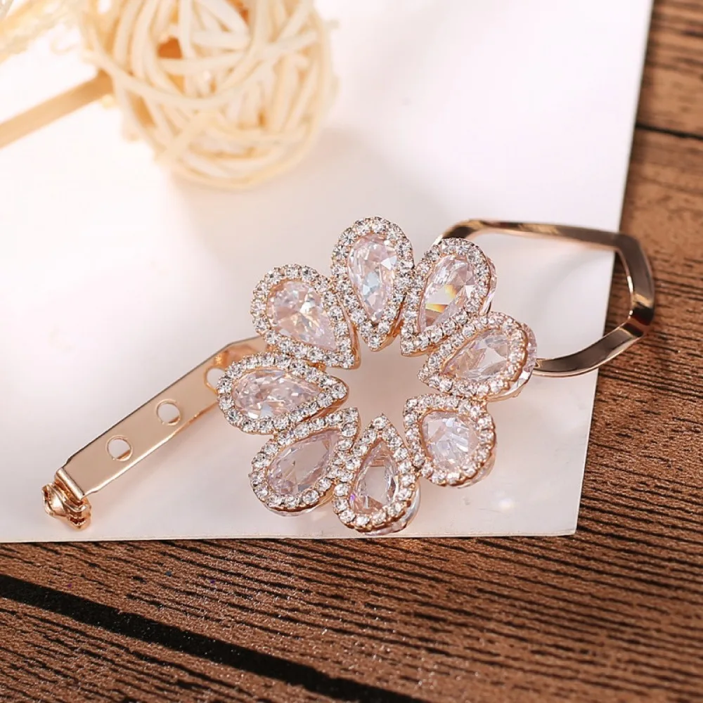 LuxuriousTears of the Sun Zircon Brooch Silk Scarf Button Dual-purpose For Women Gift sweet brooch Party OL Fashion Broon | Украшения и