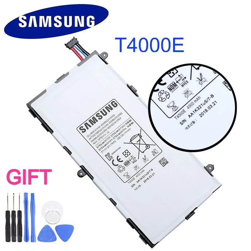 Аккумулятор для планшета T4000E для samsung GALAXY Tab 3 7,0 T210 T211 T2105 T217A Замена аутентичной батареи 4000 мАч
