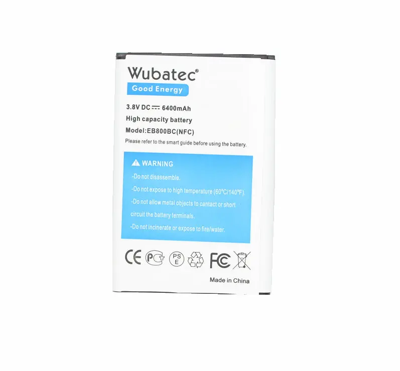 Wubatec 3 шт. Note NFC Расширенный аккумулятор 6400 мАч для Samsung Galaxy Note3 N9000 N9002 N9005 N9006 N900A N900V
