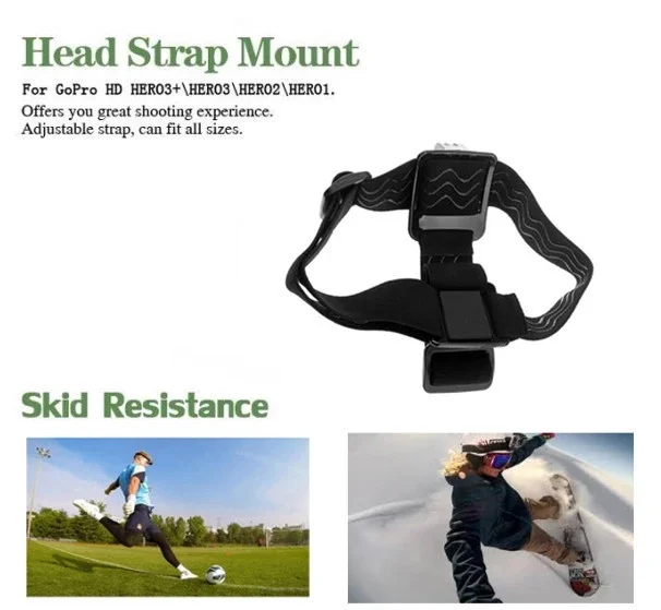 3 in 1 Kit Adjustable Head Strap+ Chest Mount +Monopod with Adapter for Go Pro 2 3+ 4 5 6 7 Cameras | Электроника