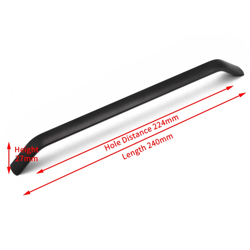 Ручки для шкафов KAK из алюминия, черные