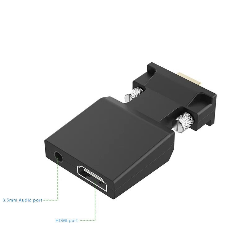 Robotsky VGA к HDMI адаптер папа к женскому 1080P AV видео конвертер кабель для ноутбука DVD ТВ проектор
