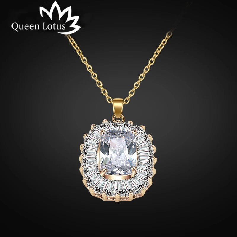 Queen Lotus 2018 Новая мода Корейская цепочка для ключиц ожерелье Кулон Циркон Женское